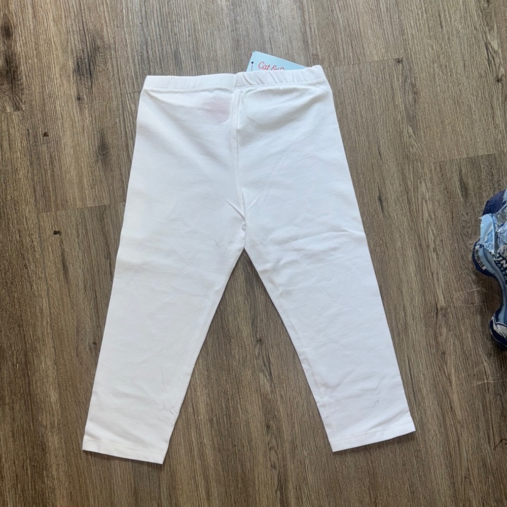 Cat & Jack 10/12 White Capri Leggings Comfortable Bottoms - Picture 3 of 3